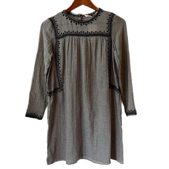 Zara Lightweight Semi-Sheer Embroidered Mini Dress - Picture 1 of 4